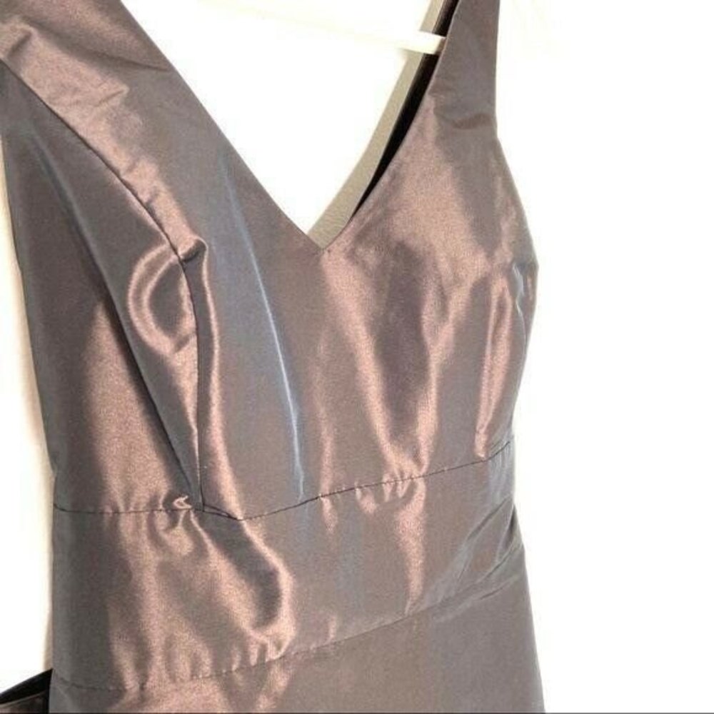 Ann Taylor Chocolate‎ Brown Special Occasion Dress Size 10 Silk Taffeta - Picture 6 of 7